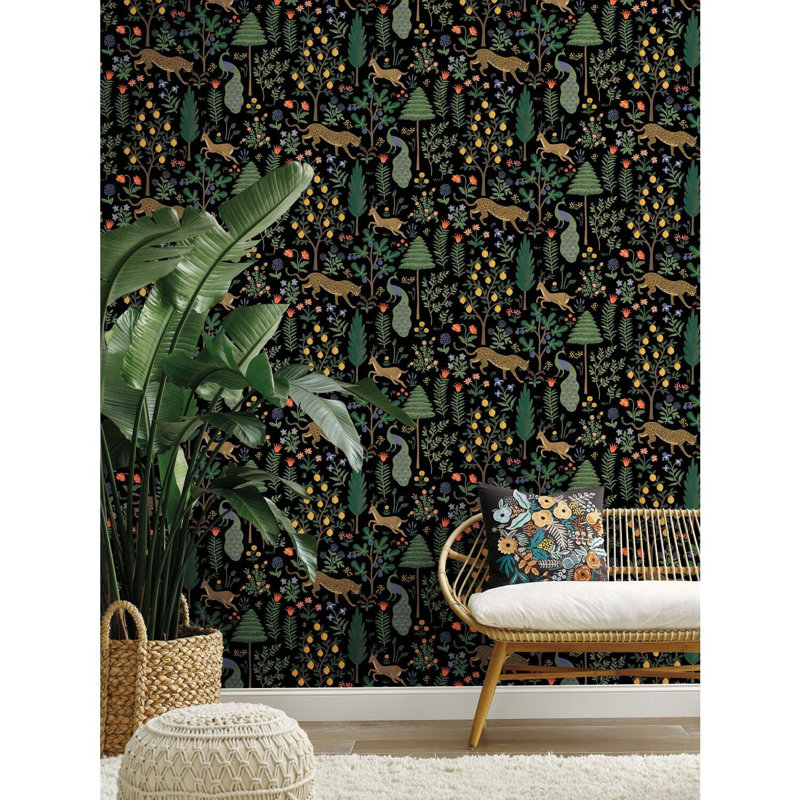 Rifle Paper Co. Menagerie 20' L x 27" W Peel and Stick Wallpaper Roll & Reviews Perigold
